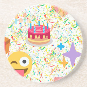 Porta-copos De Arenito emoji de feliz aniversário