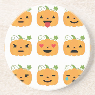 Porta-copos De Arenito emojis de abóbora-das-bruxas