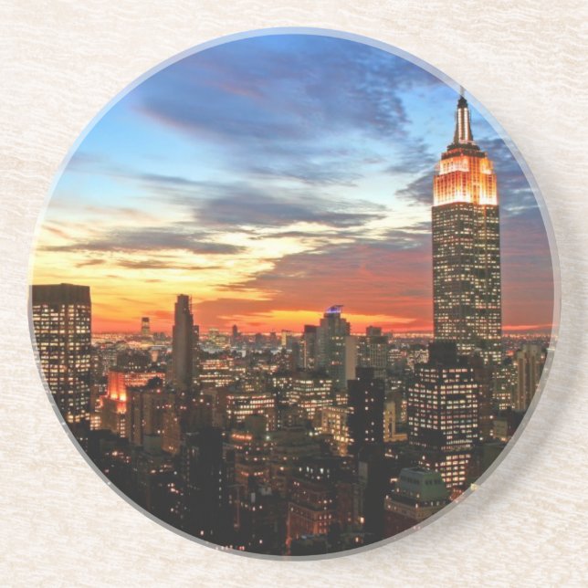 Porta-copos De Arenito Empire State Building New York (Frente)