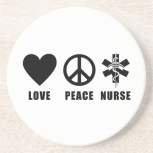 Porta-copos De Arenito Enfermeira da paz do amor