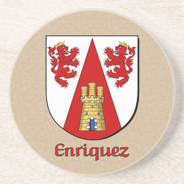 Porta-copos De Arenito Enriquez Heraldic Shield (Frente)