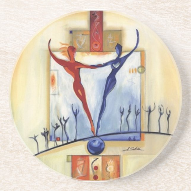 Porta-copos De Arenito equilíbrio (Frente)