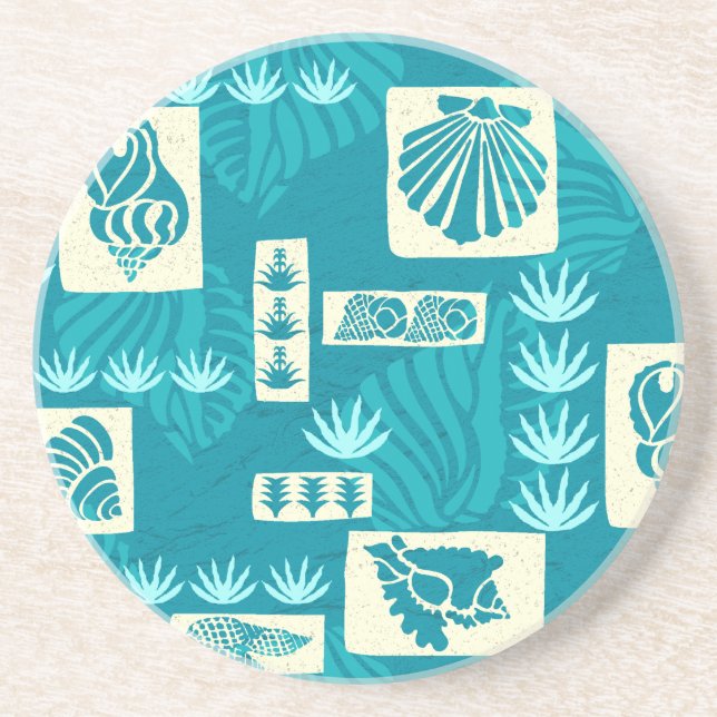 Porta-copos De Arenito Escudos submarinos havaianos da baía de Kua (Frente)