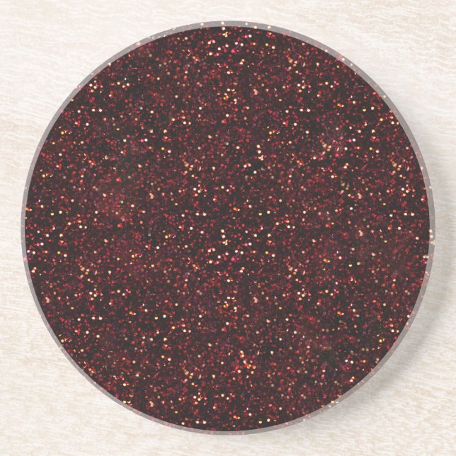 Porta-copos De Arenito Escuro Vermelho Ruby Glitter (Frente)
