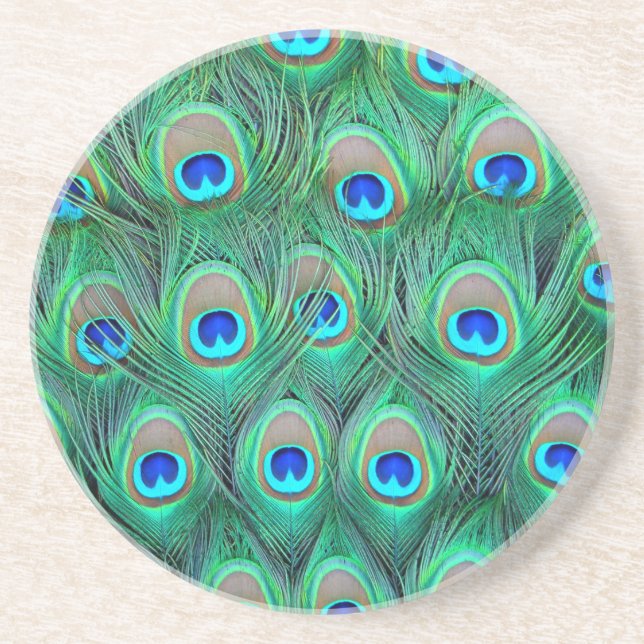 Porta-copos De Arenito Esplendor Peacock (Frente)