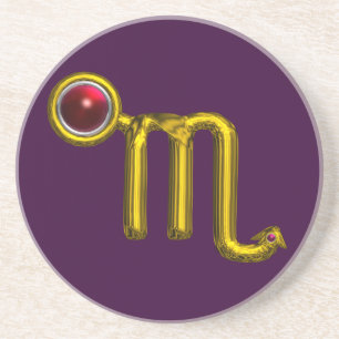Porta-copos De Arenito ESROPIO ZODIAC ANIVERSÁRIO JEWEL Dourada Granada 