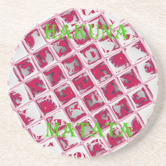 Porta-copos De Arenito Estilo de Matata Red Hakuna (Frente)