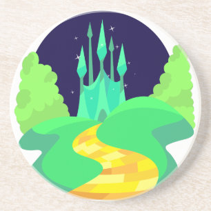 Porta-copos De Arenito estrada de tijolos amarela