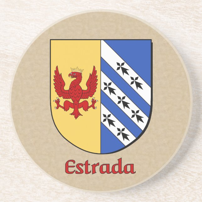 Porta-copos De Arenito Estrada Heraldic Shield (Frente)