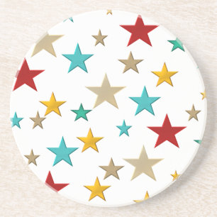 Porta-copos De Arenito Estrelas engraçadas e coloridas