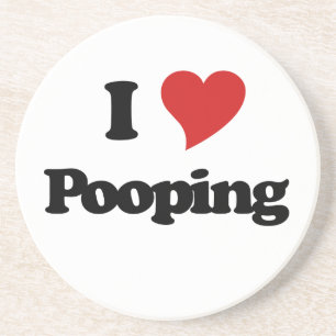 Porta-copos De Arenito Eu Adoro Pooping