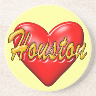 Porta-copos De Arenito Eu amo Houston