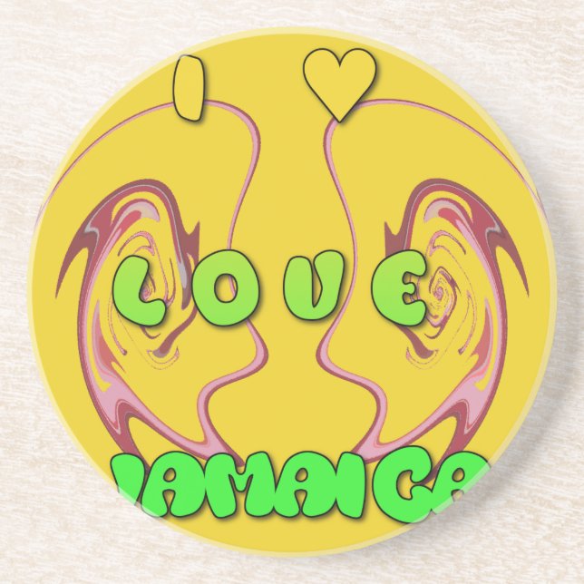 Porta-copos De Arenito Eu amo Jamaica.png (Frente)