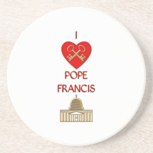 Porta-copos De Arenito Eu Amo o Papa Francisco