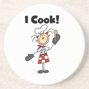 Porta-copos De Arenito Eu Cozinho - Chef Feminina
