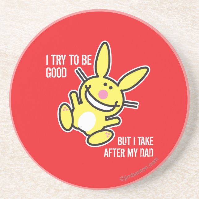 Porta-copos De Arenito Eu Fico Depois Do Meu Pai (Frente)