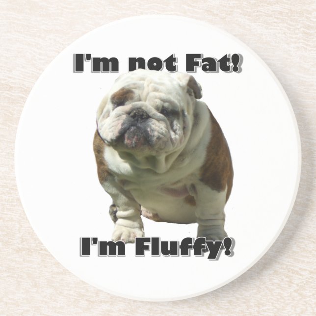 Porta-copos De Arenito Eu não sou buldogue gordo (Frente)