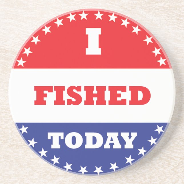 Porta-copos De Arenito Eu Pesquei Hoje (Frente)