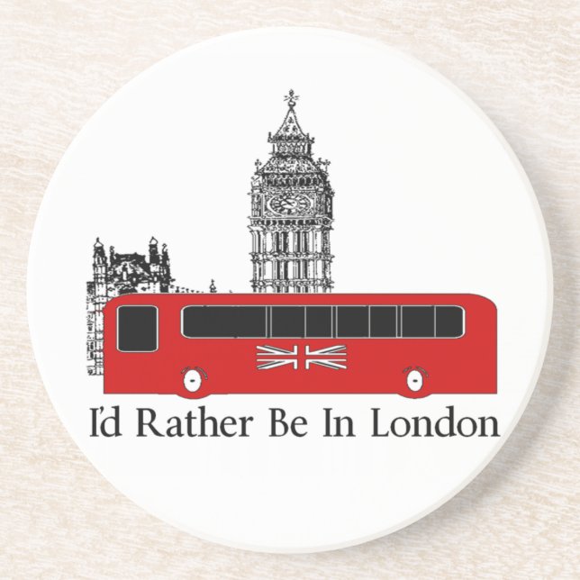 Porta-copos De Arenito Eu preferencialmente estaria em Londres (Frente)
