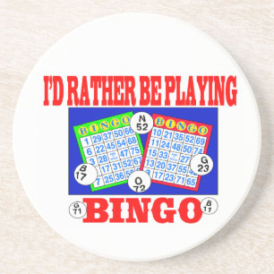 Porta-copos De Arenito Eu preferencialmente estaria jogando o Bingo!