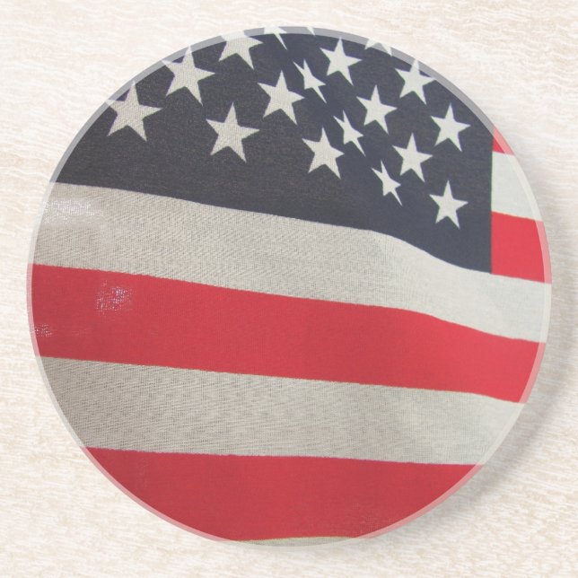 Porta-copos De Arenito EUA Flag Red White e Blue (Frente)