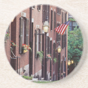 Porta-copos De Arenito EUA, Massachusetts, Boston, Casas ao longo de Acor