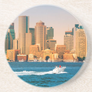 Porta-copos De Arenito EUA, Massachusetts. Panorama da Orla de Boston