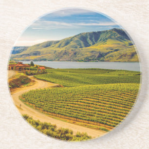 Porta-copos De Arenito EUA, Washington, Lago Chelan. Benson Vineyards