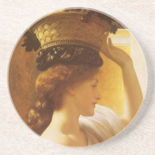 Porta-copos De Arenito Eucharis - Menina com uma Cesta de Frutas por Leig