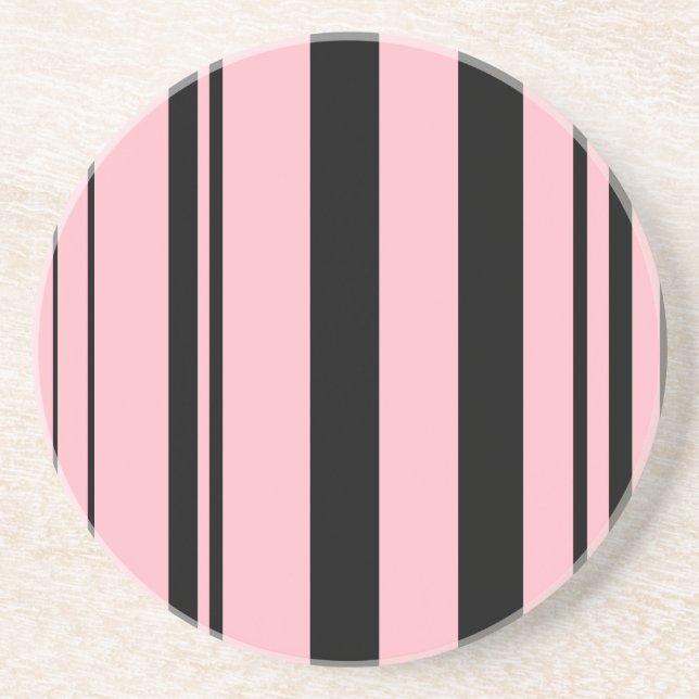 Porta-copos De Arenito Faixa Variada/Preto Rosa (Frente)