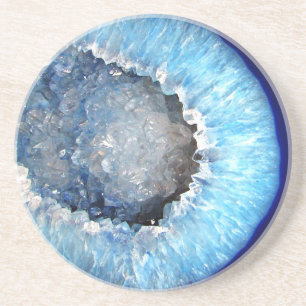 Porta-copos De Arenito Falln Geode de cristal azul