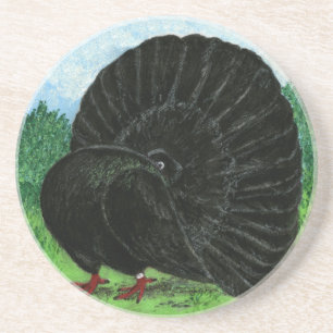Porta-copos De Arenito Fantail: Preto