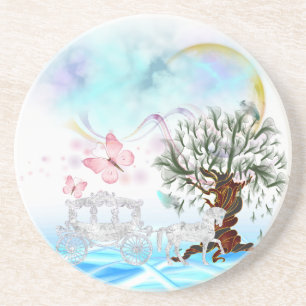 Porta-copos De Arenito Fantasy Crystal Horse Carruagem