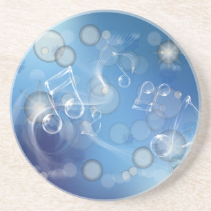 Porta-copos De Arenito Fantasy Glass Music Notes