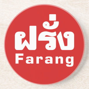 Porta-copos De Arenito Farang ♦ Estrangeiro na Língua Tailandesa ♦