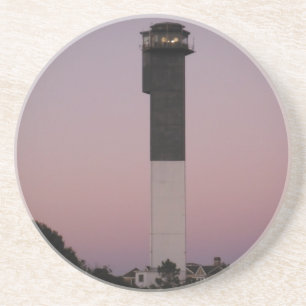 Porta-copos De Arenito Farol da ilha de Sullivan no por do sol