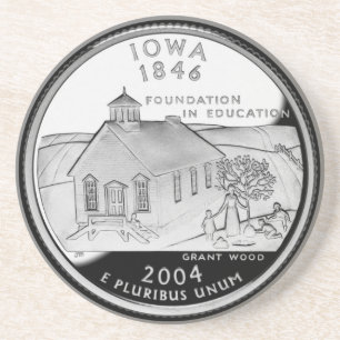 Porta-copos De Arenito Faux Iowa State Quarter