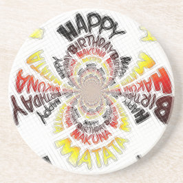 Porta-copos De Arenito Feliz Aniversário Tenha Um Bom Dia