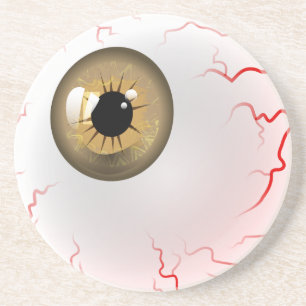 Porta-copos De Arenito Feliz Dia das Bruxas! Spooky Brown Eyeball
