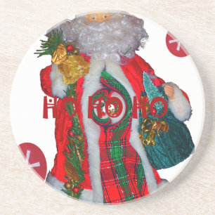 Porta-copos De Arenito Feliz Natal Colorful Santa Claus Art Impressão