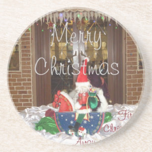 Porta-copos De Arenito Feliz Natal Férias Longe da Coleção Doméstica