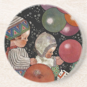 Porta-copos De Arenito Festas de aniversário para crianças em vintage, ba