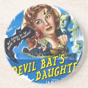 Porta-copos De Arenito Filha de Devil Bat, poster de filme de terror de v