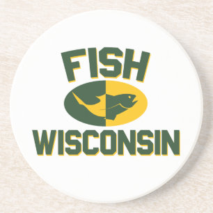 Porta-copos De Arenito Fish Wisconsin