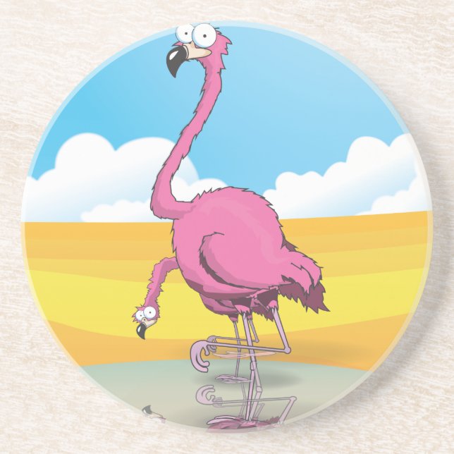 Porta-copos De Arenito flamingos (Frente)
