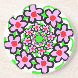 Porta-copos De Arenito Floral
