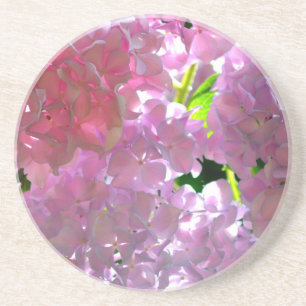 Porta-copos De Arenito Flores cor-de-rosa Elegante flores hydrangeas