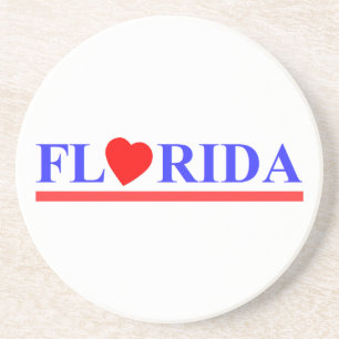 Porta-copos De Arenito Florida coração vermelho