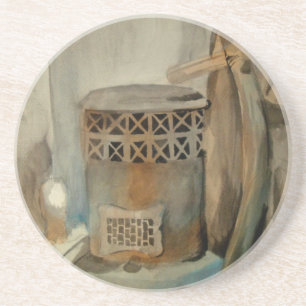 Porta-copos De Arenito Fogão de madeira e Sythe