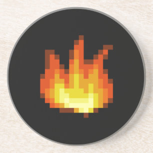 Porta-copos De Arenito Fogo de Pixeled de 8 bocados